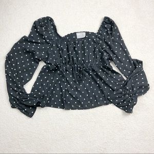 ASOS bell sleeve polka dot top